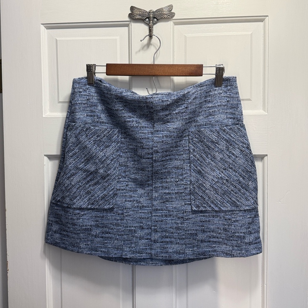 Kaileigh blue stretch mini skirt with pockets